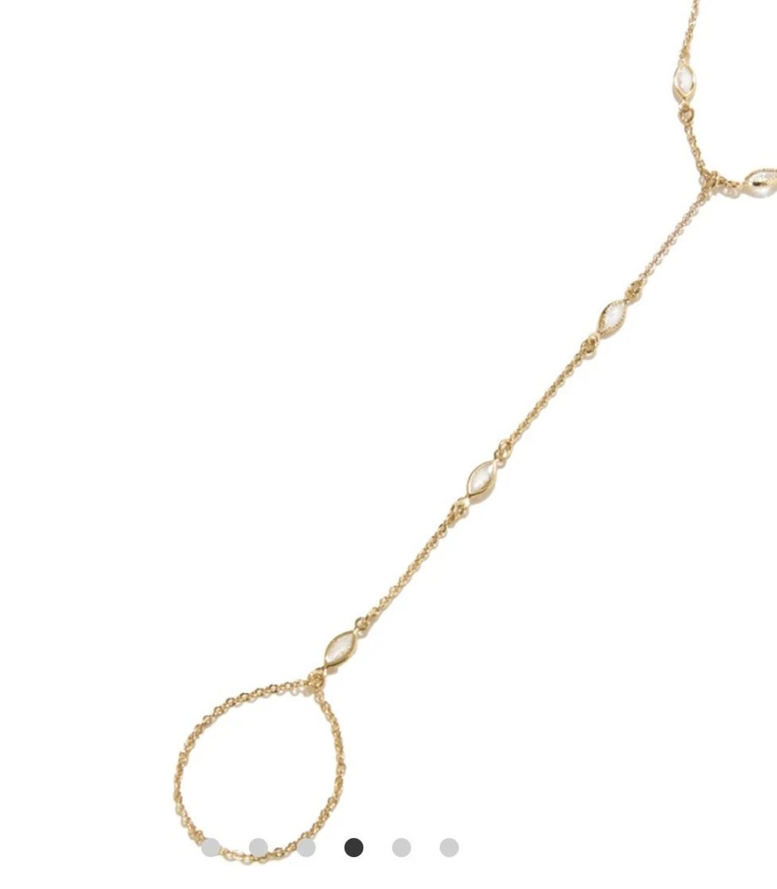 Crystal Haze Crystal Chain Resort Hand Harness-Gold Tone 17cm +5cm Extender New
