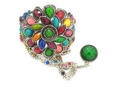 Floral Hinge Bracelet Women’s ONE SIZE Slave Ring Attached NEW