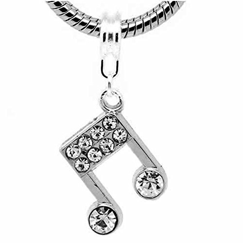 Musical Note Dangle Bead Spacer for Snake Chain Charm Bracelet