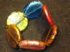 Stretchable Glass Bead Circle Bracelet Elastic Slip on and Slip Off Worn Once