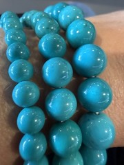 New Real Turquoise Bracelet Set Of 3,size m,Color Green