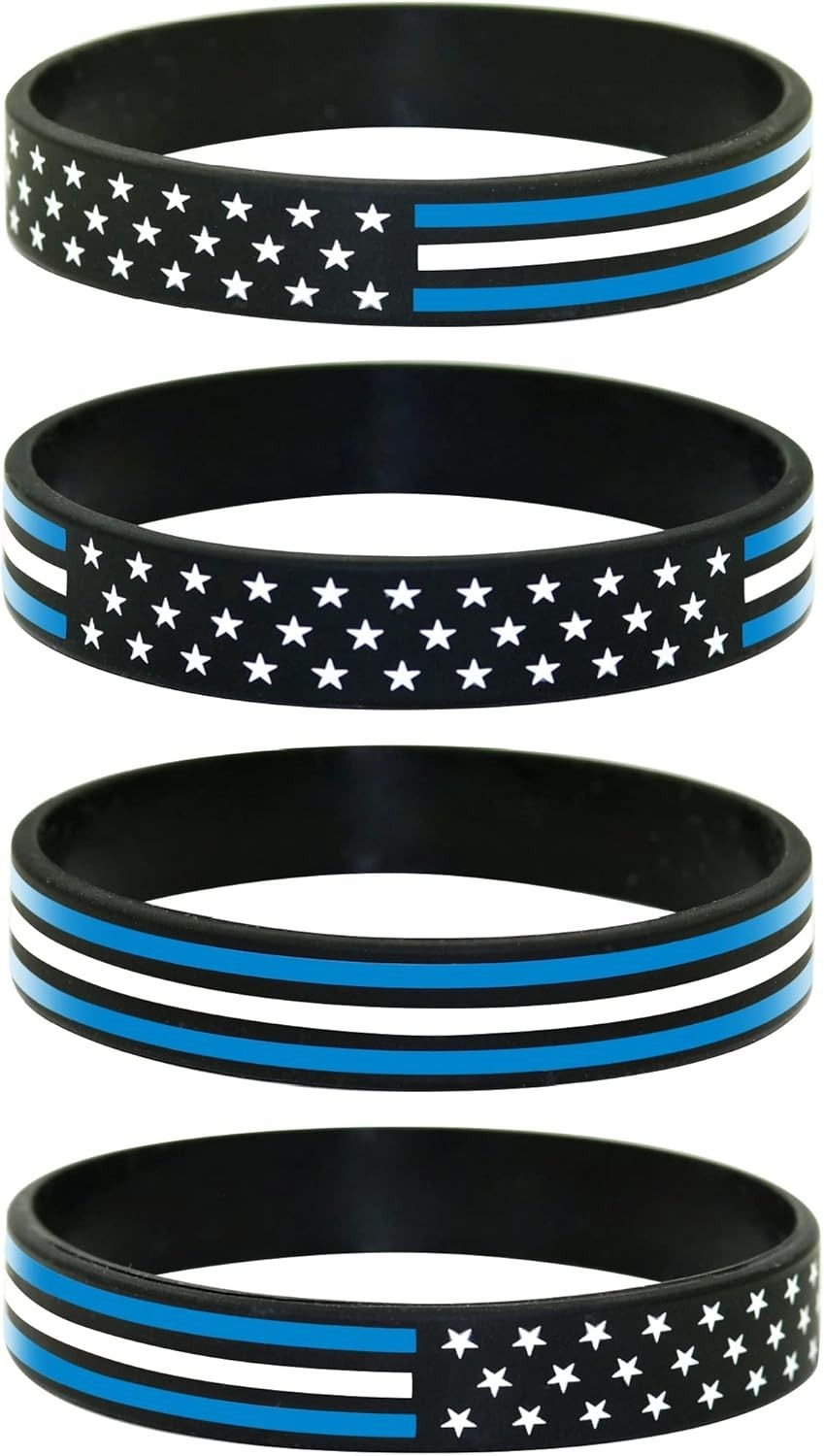 American Flag Silicone Stretchable Bracelet 4-Pack gallery