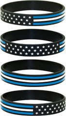 American Flag Silicone Stretchable Bracelet 4-Pack