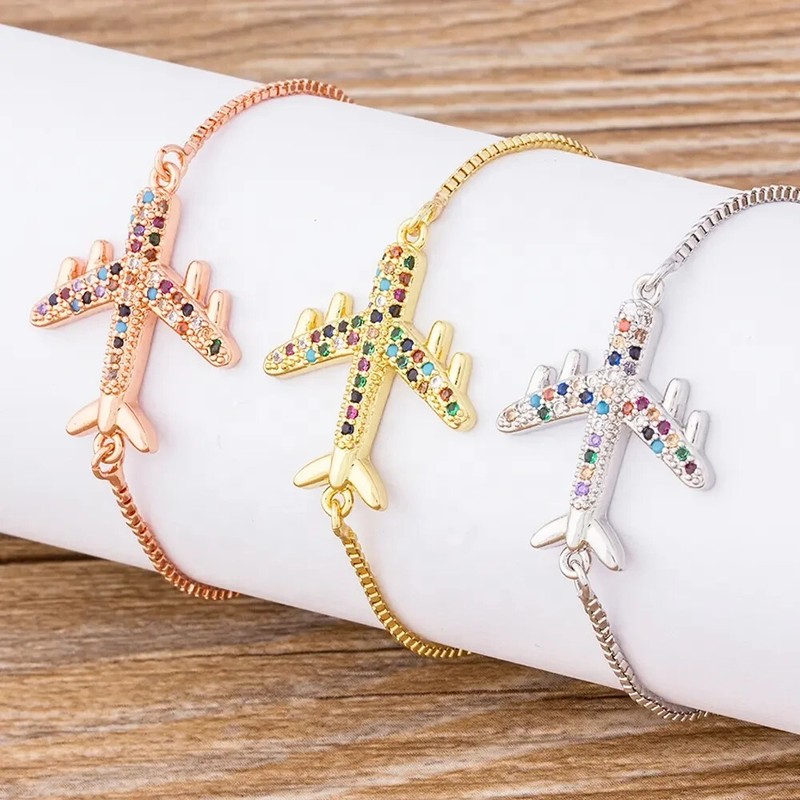 Fashion Women Silver plated Wrist Chain Exquisite Airplane Bracelet gallery
