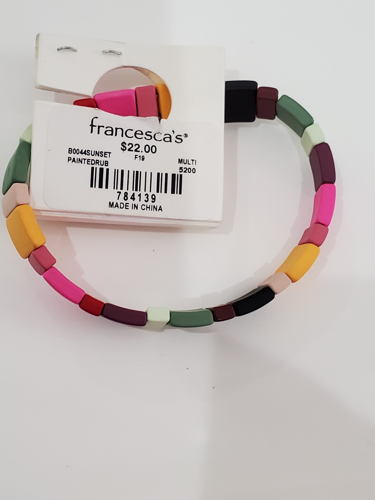 Francesca's Multicolored Earth Sunset Colors Elastic Pull On Bracelet-NWT-784139 gallery