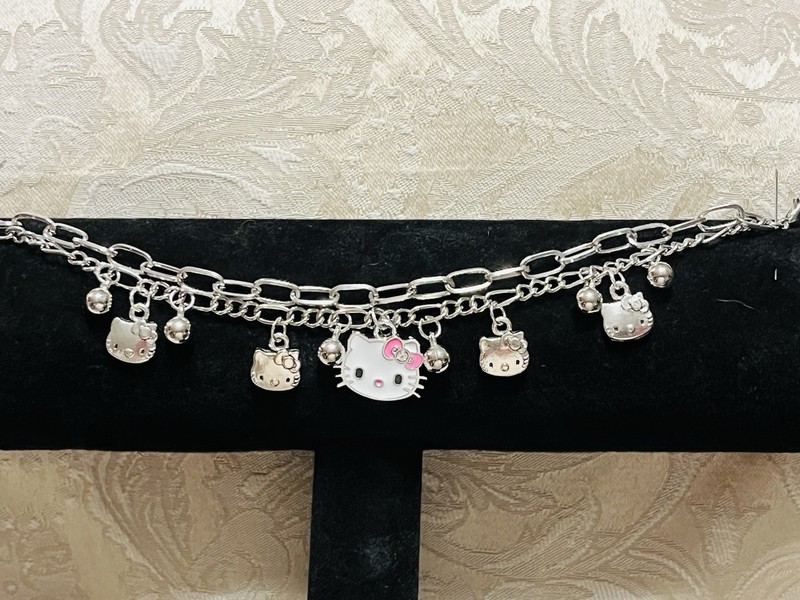 Sanrio Silver Hello Kitty Multiple Charm Adjustable Fashion Fun Trendy Bracelet gallery