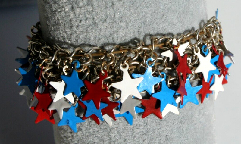 Bracelet Stretch Stars Pins USA Patriotic July 4th gallery