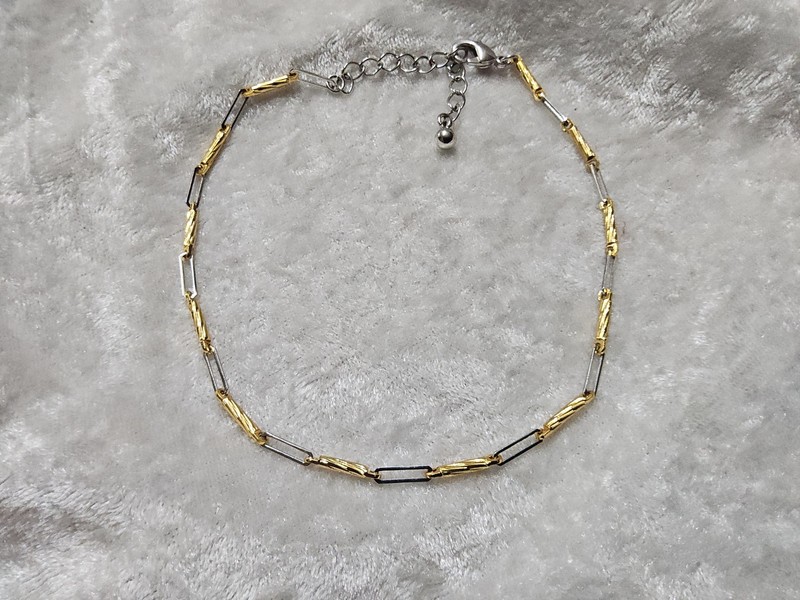 Lia Sophia Jewelry Sidestep Ankle Bracelet in Silver and Gold gallery