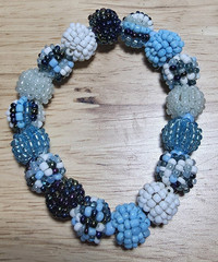 Unbranded Beaded Beads Shades of Blue Stretch Bracelet