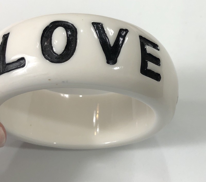 Love Bracelet Bangle Chunky Resin White - 8 in gallery