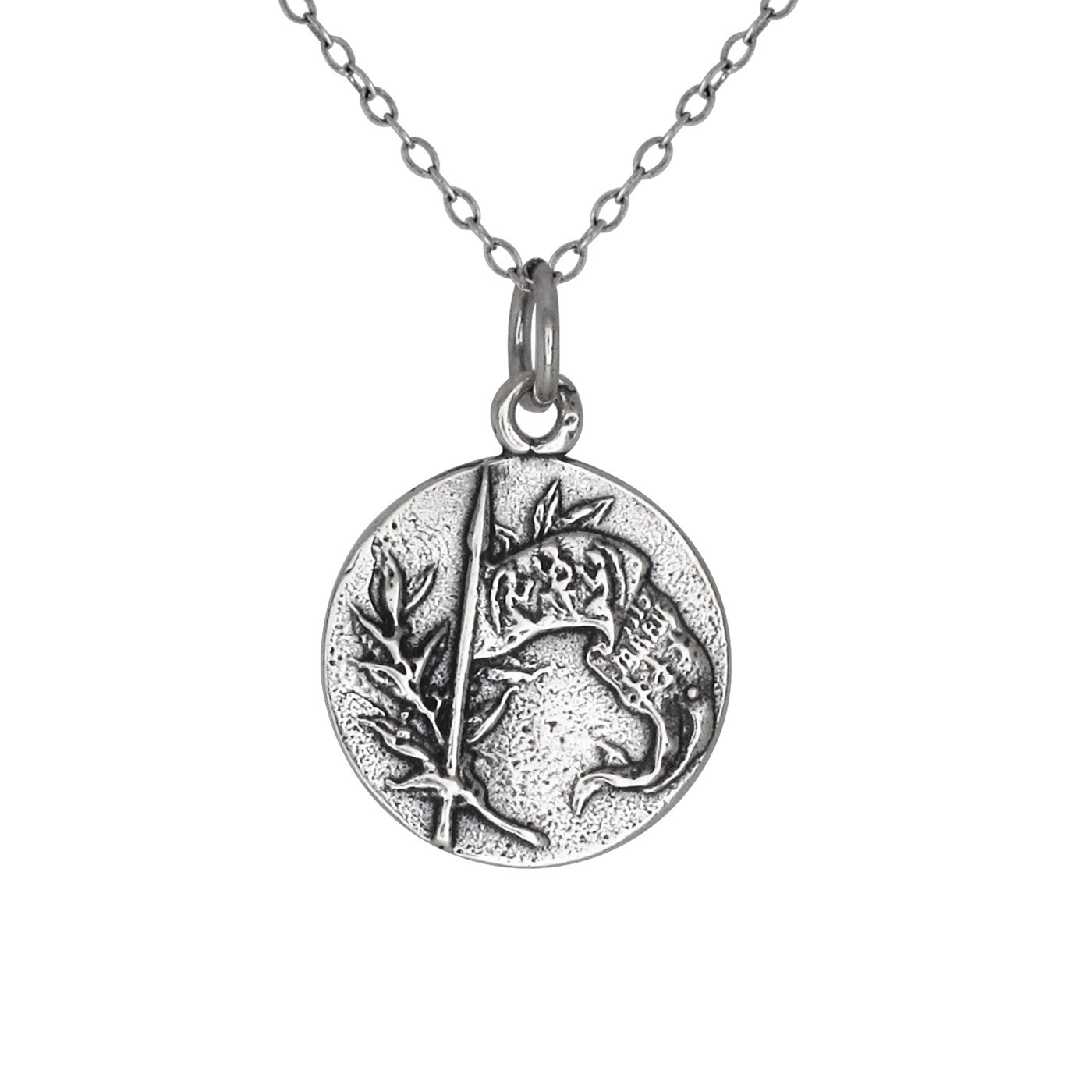 Sterling Silver 925 Jeanne d' Arc Joan of Arc Medal Charm Pendant | Made in USA gallery