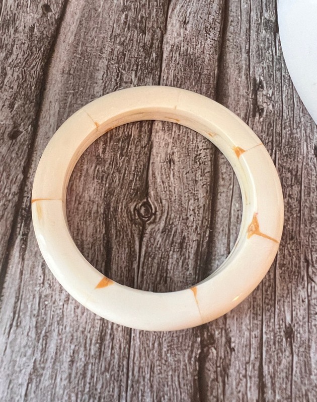 Genuine African Polished Bone Tile Bangle 3½” Dia x ½” W | Artisanal gallery