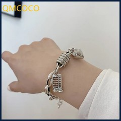 Silver Color Punk Bracelets Women New Trendy Vintage Creative Abacus Love