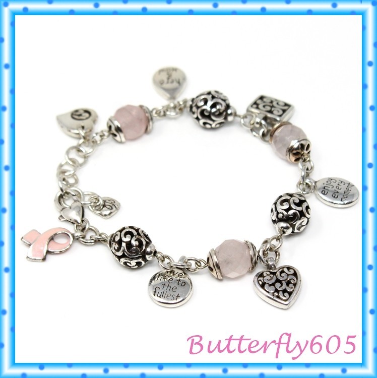 Brighton POWER OF PINK 2007 Breast Cancer Charm Enjoy Every Moment Bracelet