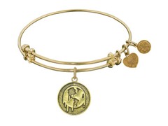 Angelica Collection Antique Yellow Stipple Finish Brass Global Warming Bangle