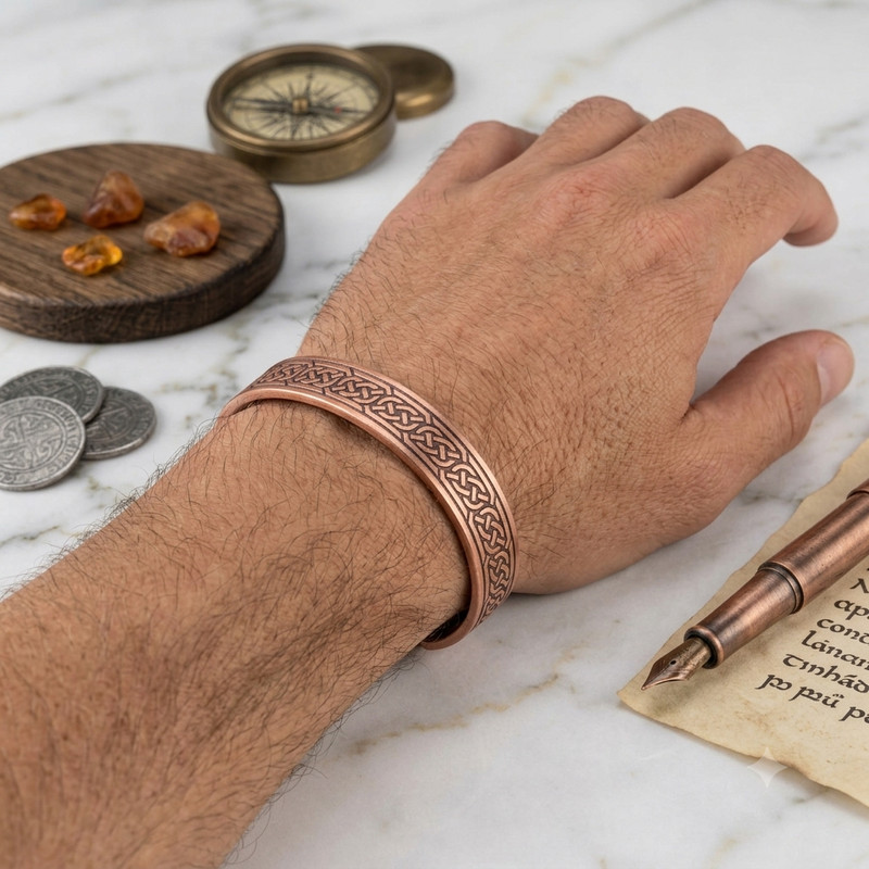 Pure Copper Magnetic Bracelet Arthritis Pain Therapy Healing Cuff Celtic gallery