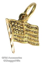 USA Flag Charm / Pendant United States of America EP Gold Plated Guaranteed