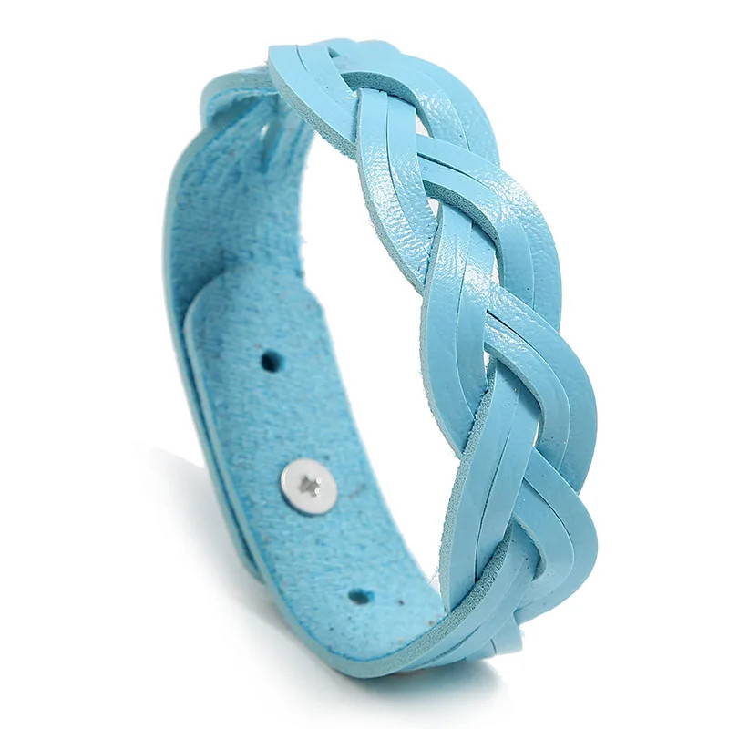 Leather Bracelet Women Jewelry Black/Brown/Red/Lake Blue/Yellow/Rose Red/Pink/Gr gallery