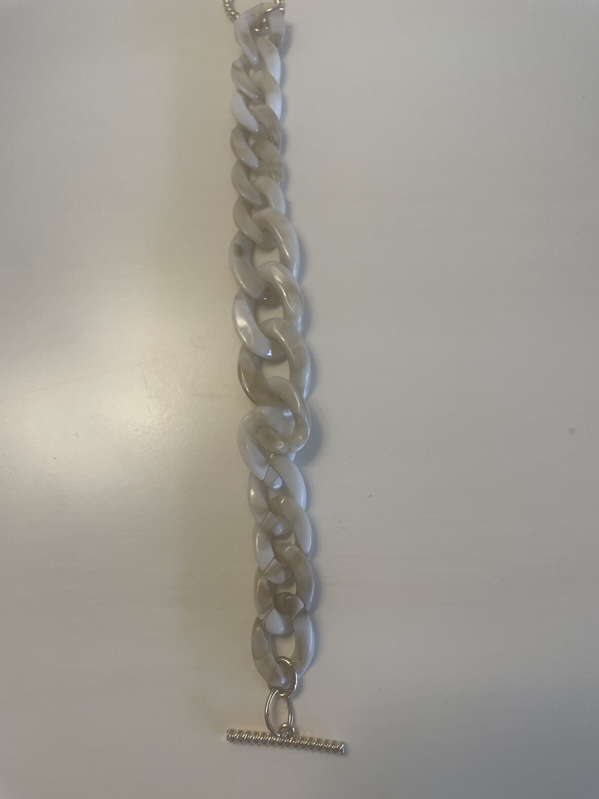 Plus Size Bracelet Link Toggle Off White with Beige by Sheoma NWT gallery