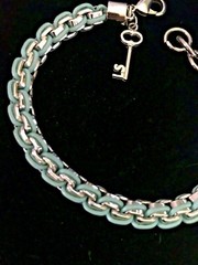 LIA SOPHIA SILVER CHAIN BRACELET + Teal Blue 7 1/4-8″ MINGLE SRV $58