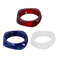 3 Pcs Acrylic Bangle Chunky Bangle for Gift, Red-White/Blue-White/Frosted White