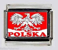 POLSKA POLAND FLAG Italian photo 9mm Charms for modular link bracelets