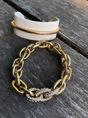 Lot of 2 gold costume jewelry bracelets