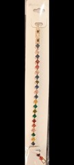 Multicolor Square Crystal Rhinestone Tennis Chain Bracelet, No Secondary Stone