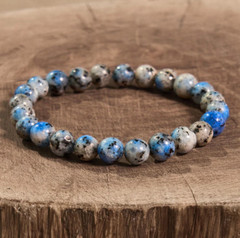Handmade K2 Himalayan Blue Azurite 8MM Unisex Bracelet Reiki Healing Gift