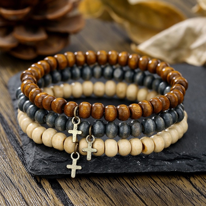Mens Coconut Shell Stackable Surfer Bracelet Coconut Wood Custom Bracelets Set gallery