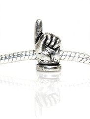 Pointer Finger Bead Charm Spacer For Snake Chain Charm Bracelet