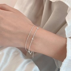 Women’s Double Layer Bracelet Ball Chain Adjustable Fashion Jewelry Gift