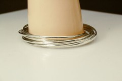 Interlocking 10 Bangle Sterling Silver 925 Bracelet 44 Grams (BR5315)