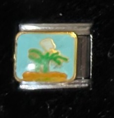 Plant Wholesale Italian Charm Enamel Link 9MM K45-2 Style PL