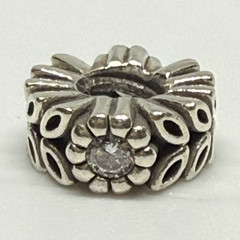 Pandora 791224CZ Retired Twice as Nice Spacer Charm 925 ALE Sterling Silver