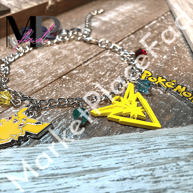 Pokemon GO Charm Bracelet Lobster Claw Closure Fashion Vintage Jewelry GIFT BOX gallery