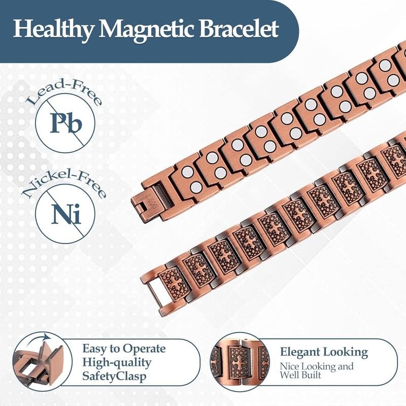 GMOX Men's Copper Bracelet,3X Strength 99.99% Pure Copper Magnetic Bracelets gallery