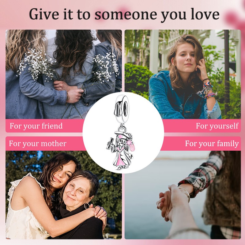 MULA 925 Sterling Silver DIY Charm CZ Graduation Girl Pendant for Women Bracelet gallery
