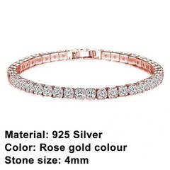 Real Moissanite Tennis Bracelet for Women 925 Sterling Silver Wedding Jewelry