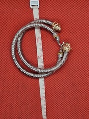 2 Designer Inspired Cuff Bracelets Gold & Silver Tone