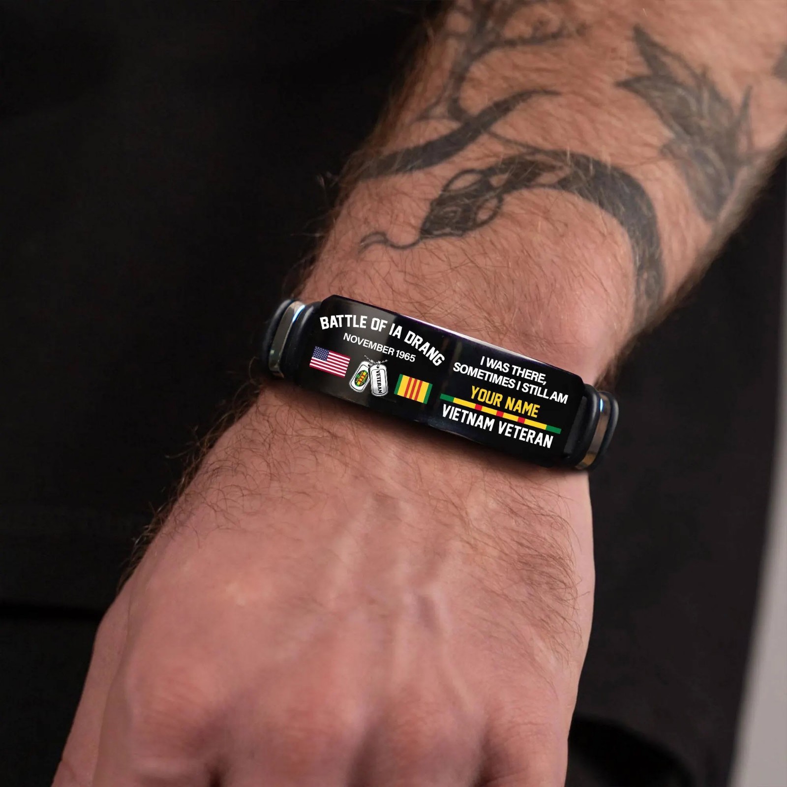 Personalized Vietnam Veteran Men Bracelet Darang Valley Proud Military Gift gallery