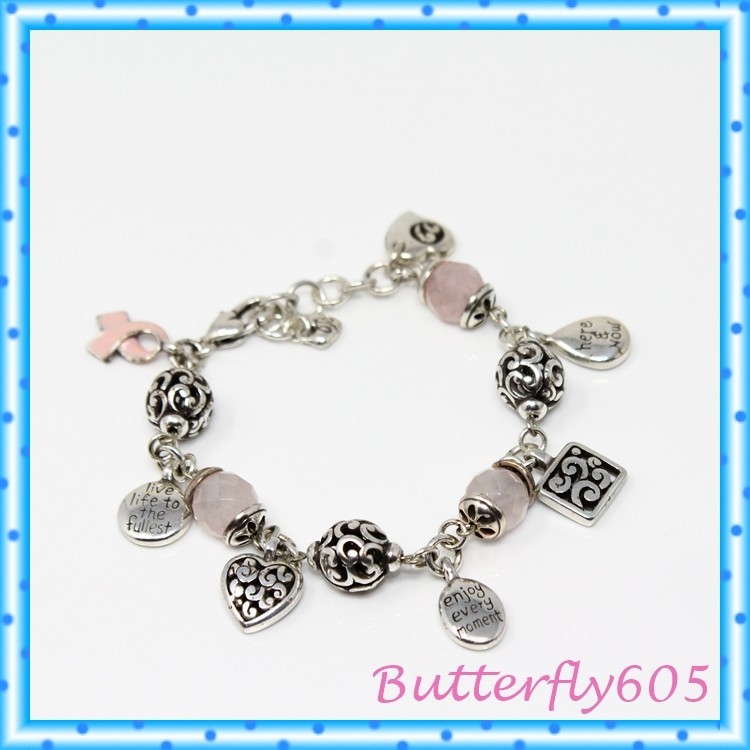 Brighton POWER OF PINK 2007 Breast Cancer Charm Enjoy Every Moment Bracelet gallery