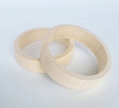 Wooden Flat Bangles, Set of 2, Height 2 cm, – Decoupage / Unpainted