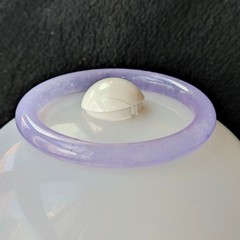 Certified Lavender 56mm Natural Burma Jade jadeite Circle Bangle Bracelet 0959
