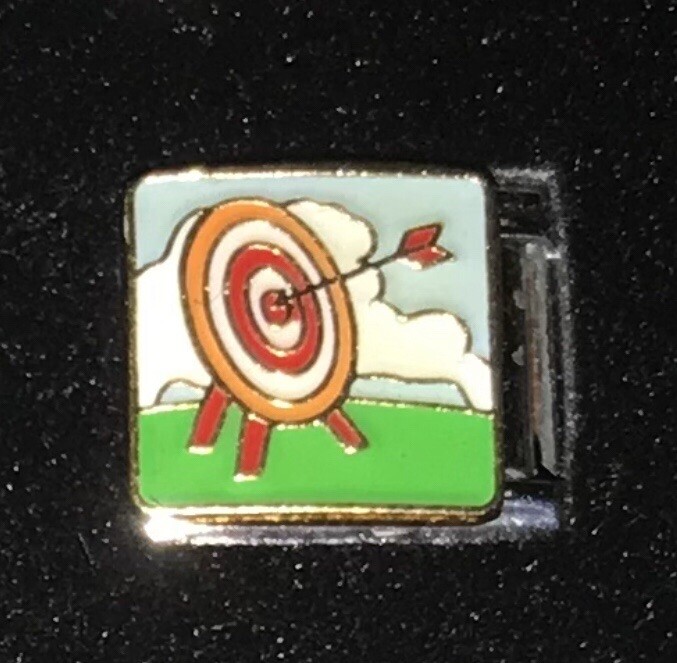 Bullseye Target Italian Charm Enamel Link 9MM K2023J100-Bg 9 gallery