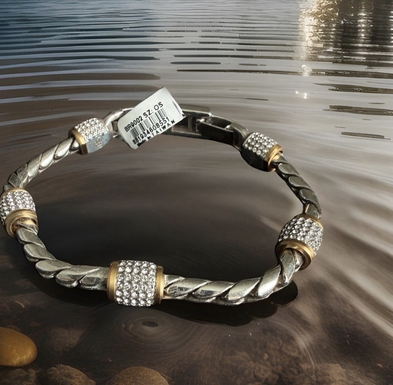Brighton Bracelet Meridian Crystal Silver Gold NWT gallery