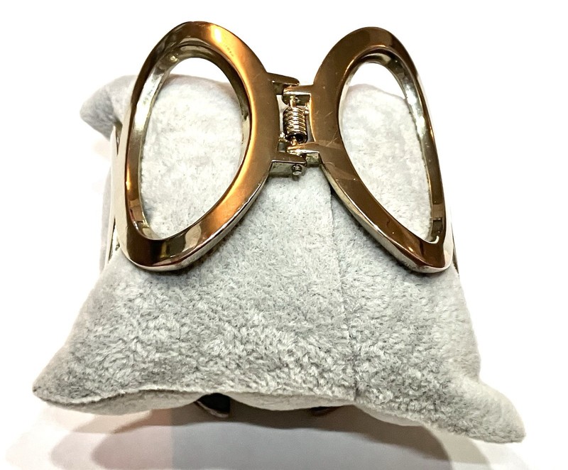 Wide Silver Tone Oval Ring Clamper Hinged Bangle Bracelet gallery