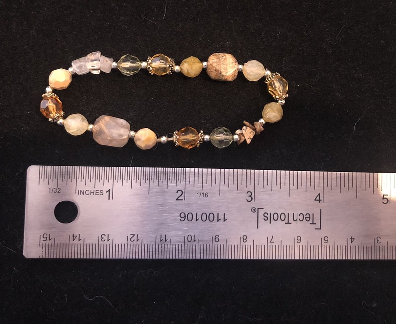 Multicolor Earth Toned Beaded Stretch Bracelet Costume Jewelry 1493 GO2.43D23 gallery