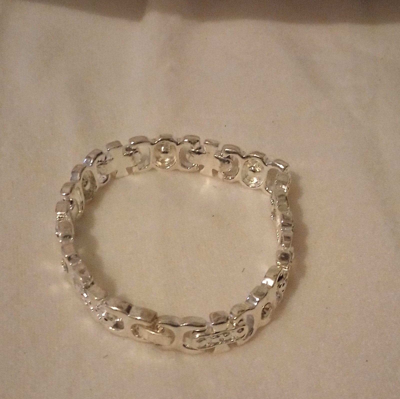 Chain Bracelet Silver Tone Round Link Geometric Fashion Metal gallery