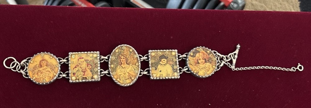 John Wind Maximal Art Christmas Snowman Santa Children Chain Bracelet 2003